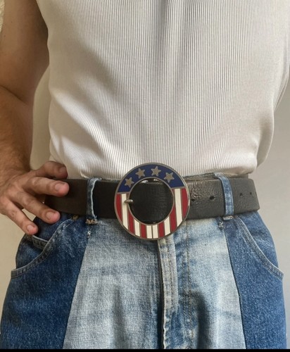 Lovely black leather belt with - black,