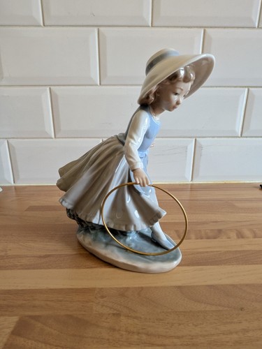 Lladro girl with hoop - with,