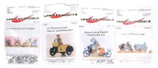 LANGLEY MODELS 'OO/HO' GAUGE LOT OF 4 ASSORTED MOTORCYCLES & FIGURES