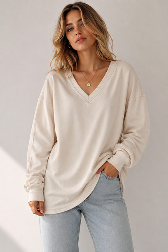 Womens oversized neck - v,