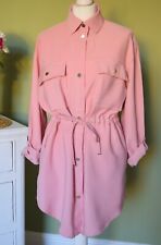 ZARA pink drawstring utility shacket shirt top blouse SIZE XS