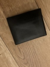 Black Trifold Leather Fold Out Wallet