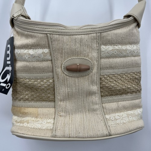 Vtg canvas bag purse textured - bag,