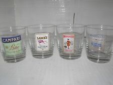 Set Of Beefeater Gin, Campari, Martell Cognac, Lamb's Rum Tumbler Glasses Retro