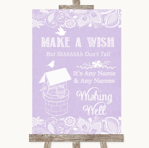 Lilac burlap lace wishing - lilac,
