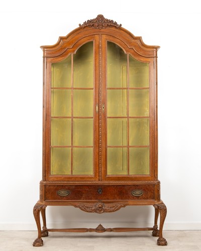 Antique walnut display cabinet - walnut,