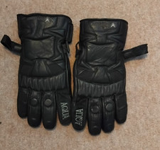 Frank Thomas Winter Motorcycle Gloves, Aqua, Black Gloves, LARGE