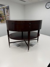 Large Mahogany Oval Drum Table