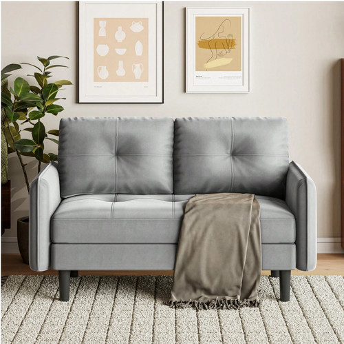 Seater velvet sofa blue - 2,