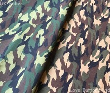 ROSE & HUBBLE CAMOUFLAGE 100% COTTON FABRIC 112cm WIDE JUNGLE WOODLAND ARMY