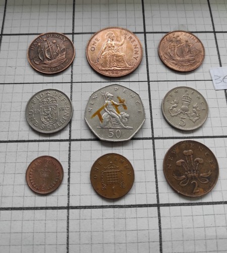 Old british coins collection - old,