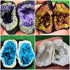 Colour Quartz Geode Blue/Pink