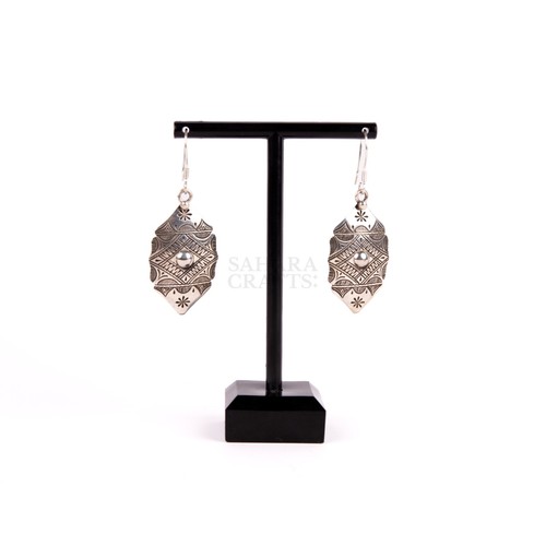 Tuareg silver earrings - earrings,, tribal
