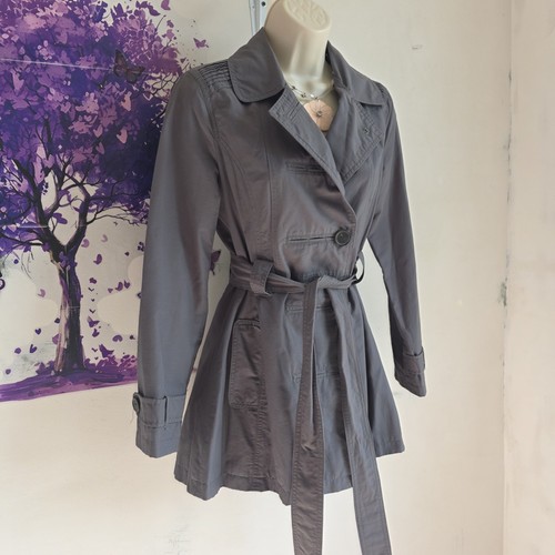 Grey military trench jacket - military,