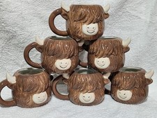SET OF 6  HIGHLAND COW 3D