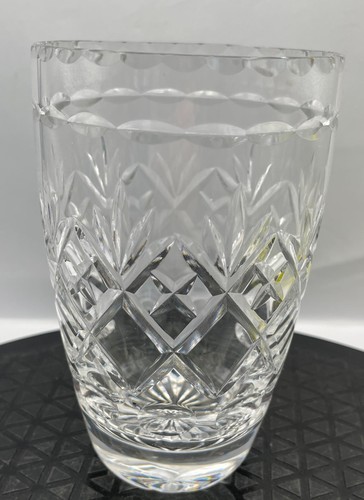 Chunky crystal cut glass vase - chunky,