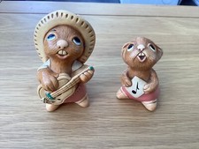 Vintage Pendelfin Bunny Figurine Rocky  & Rolly  Hand Painted Stonecraft #4