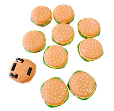 6x Mini Kids Burger Pull Back