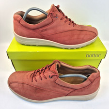 Hotter Tone Shoes Red Nubuck Comfort Cushioned Ortholite Womens UK 8