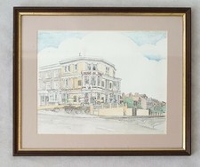 Framed Pen and Ink Drawing of the Hotel de Ville Pub in Grange Road Ramsgate