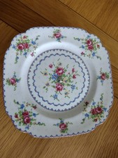 Petit Point Royal Albert Style Cake Stand Plate 19.5cm Square