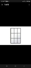 Habitat Black Window Pane Mirror 60x40cm Rectangular Design Wall Mounted