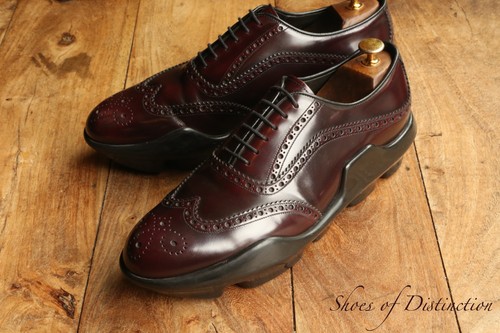 Prada burgundy leather oxford - leather,