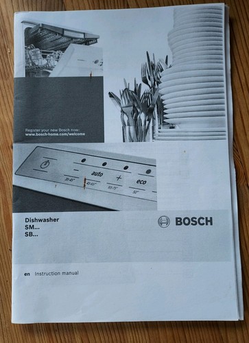 Bosch dishwasher manual only - bosch,