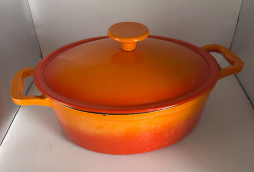 Vintage oval cast iron - cast, 24cm