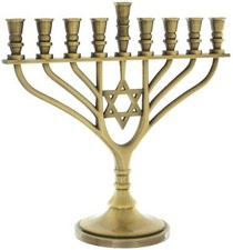 Hanukkah Menorah 9 Branches Star of David 18cm Menora Hanukiah Chanukka Jewish