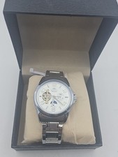 Orient Skeleton Automatic Open Heart Men's Watch Stainless Steel 24 Hour Subdial