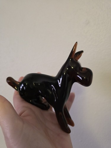 Brown glass puppy - brown,