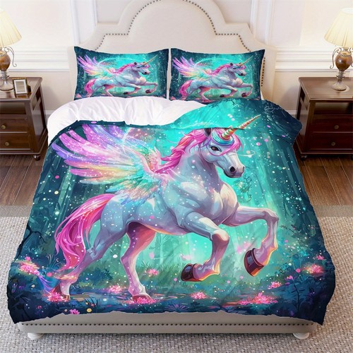 Rainbow unicorn quilt - rainbow,