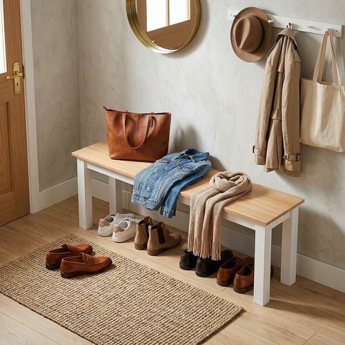 Wooden bench natural - bench, wood