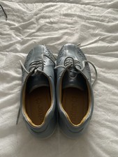 Hotters Duck Egg Blue Lace Up Leather Shoe Size 5 With A Low/flat Heel