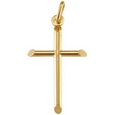Plain solid 9ct gold cross