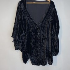 holyclothing boho 5xl velvet boho top  32/34 Lace Up USA Import