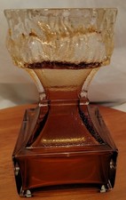 Candlestick Smoky Art Glass