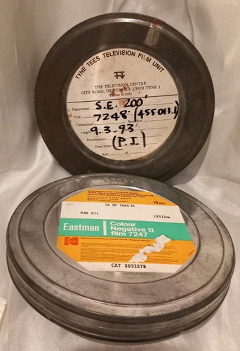 Vtg film reel container tyne - film,
