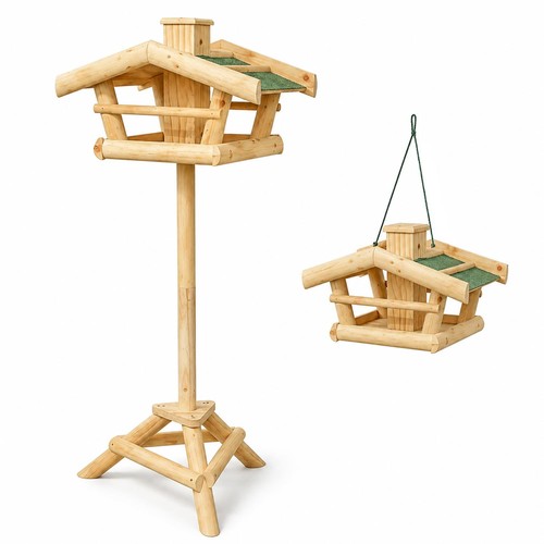 Wooden bird feeding table - table, in