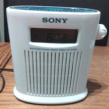 Sony ICF-S79W 3 Band Radio Weather Shower Mate FM/AM White Works Well RARE