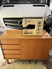 Bernina Record 830 Sewing Machine Swiss Made - Mounted In Horn Locking Cabinet