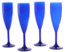 Champagne Flute - Royal Blue Reusable Polycarbonate Plastic - 187 ml - Pack of 4