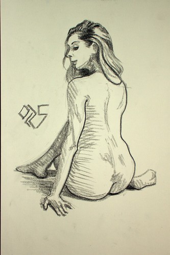 Original female charcoal - original, on