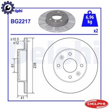 2x BRAKE DISC BG2217 FOR