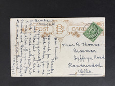 E GB c1912 KENFIG HILL SINGLE RING POSTMARK ON POSTCARD TO LLANDRINDOD WELLS