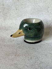 Quail Pottery Mallard Duck Shaped Head Egg Cup Holder Hand Painted Rare VGC