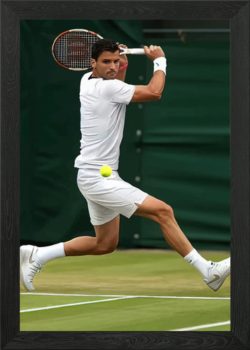 Tennis player action framed - player, in