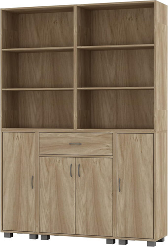 Bookcase storage cabinet oak - bookcase,