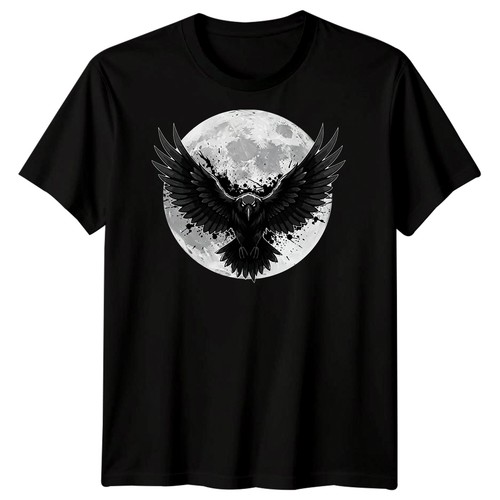 Raven crow moon graphic mens - crow,